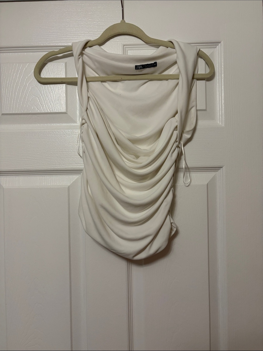 Zara Cream Draped Cowl Neck Camisole